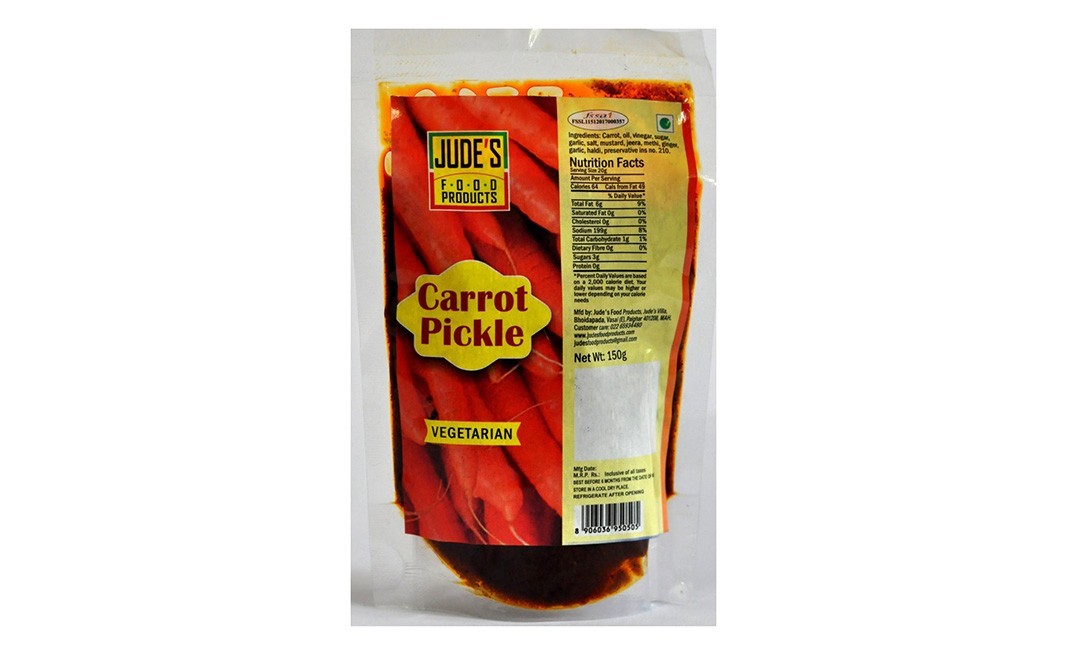 Jude's Carrot Pickle Vegetarian   Pack  150 grams